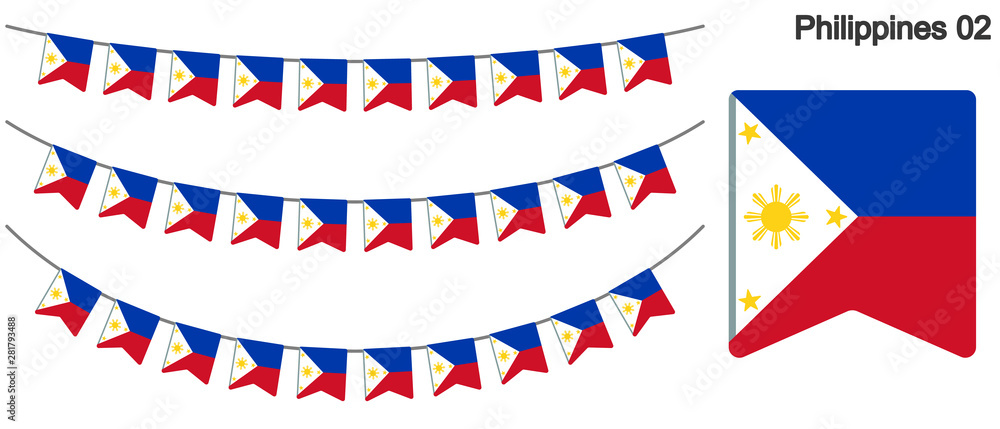 Obraz premium フィリピンの国旗のガーラーンド ベクターデータ（bunting garland）