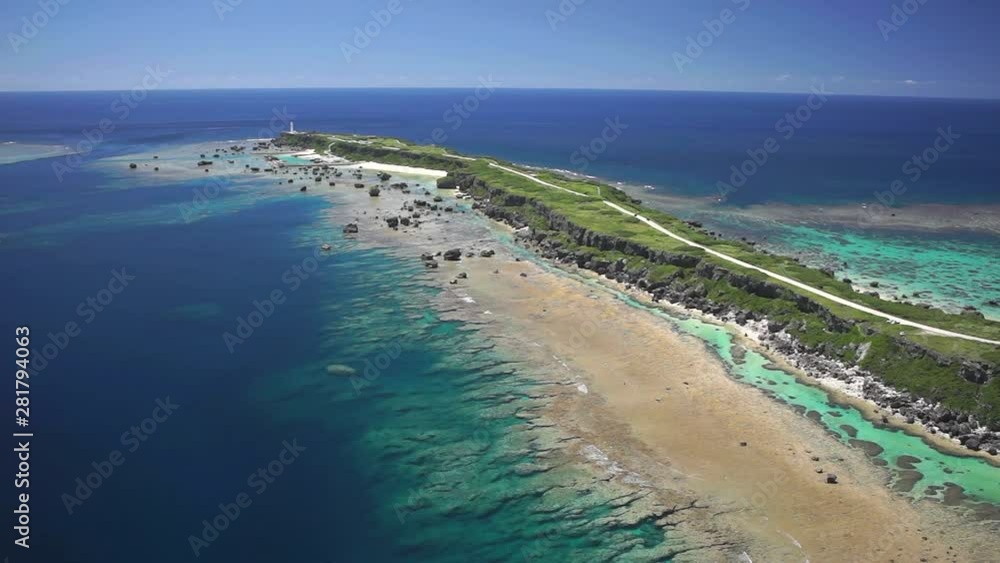 Aerial view of peninsula, Higashi Hennazaki, Miyakojima Aerial view of peninsula, Higashi Hennazaki, Miyakojima