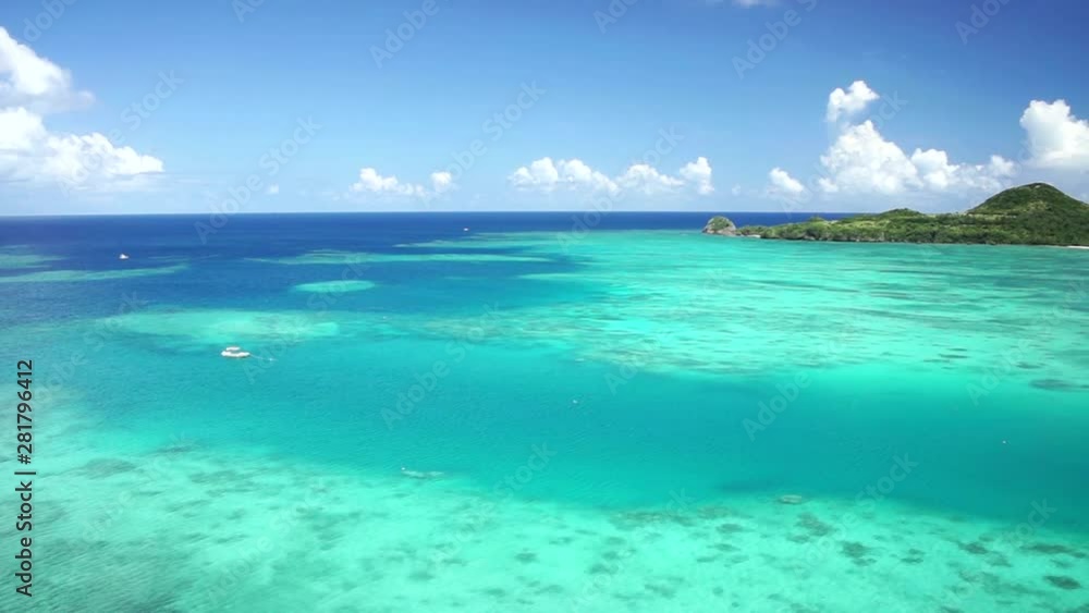 Aerial view of sea, Land Bay, Ishigaki Island, Okinawa Prefecture Aerial view of sea, Land Bay, Ishigaki Island, Okinawa Prefecture