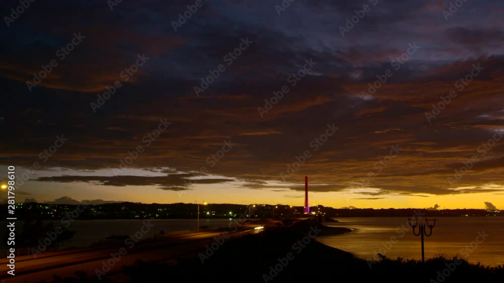 Timelapse of bridge at sunset, Uruma, Okinawa Prefecture, Japan Timelapse of bridge at sunset, Uruma, Okinawa Prefecture, Japan