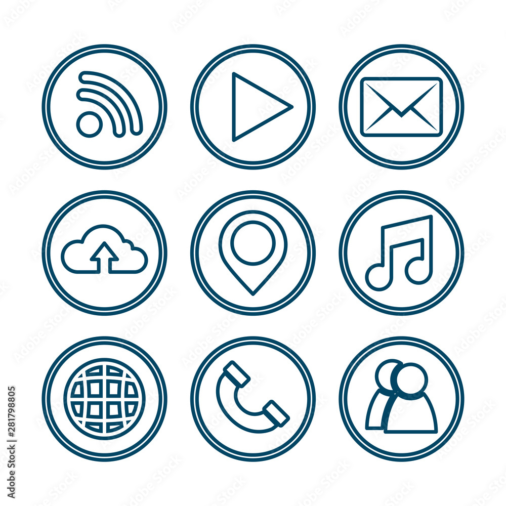 social network media flat design social network media flat design
