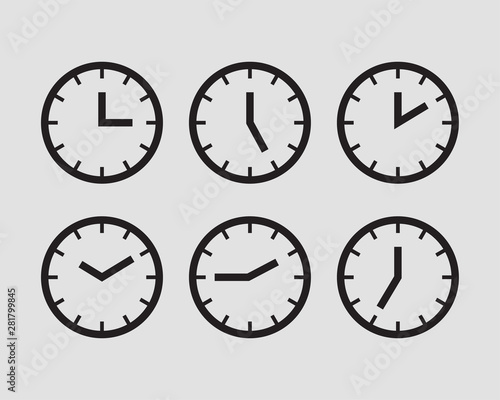 Free Download Set clock icon vector. Time line graphic design elements of clocks. - GFXLoad