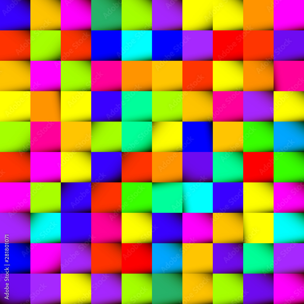 Seamless colorful bright squares pattern vector 