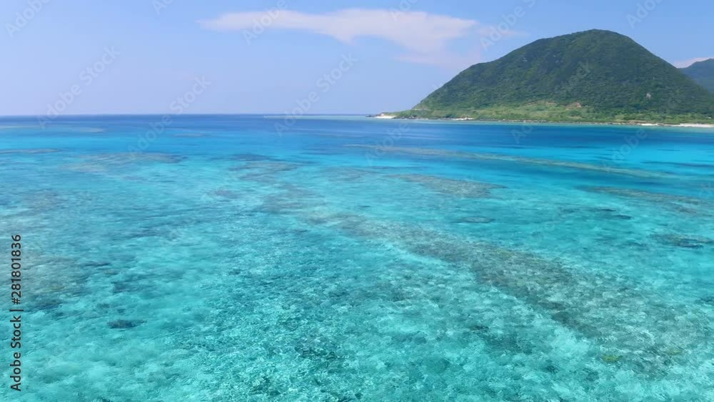 View of sea and Iheya Island, Okinawa Prefecture, Japan View of sea and Iheya Island, Okinawa Prefecture, Japan