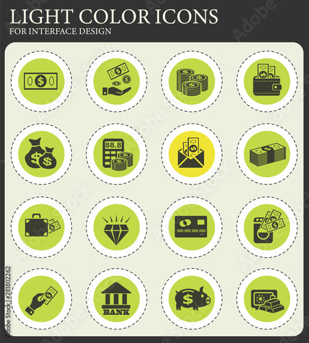 hand and money icon set