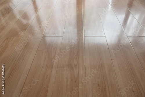 Clean and smooth brown wooden floor structure