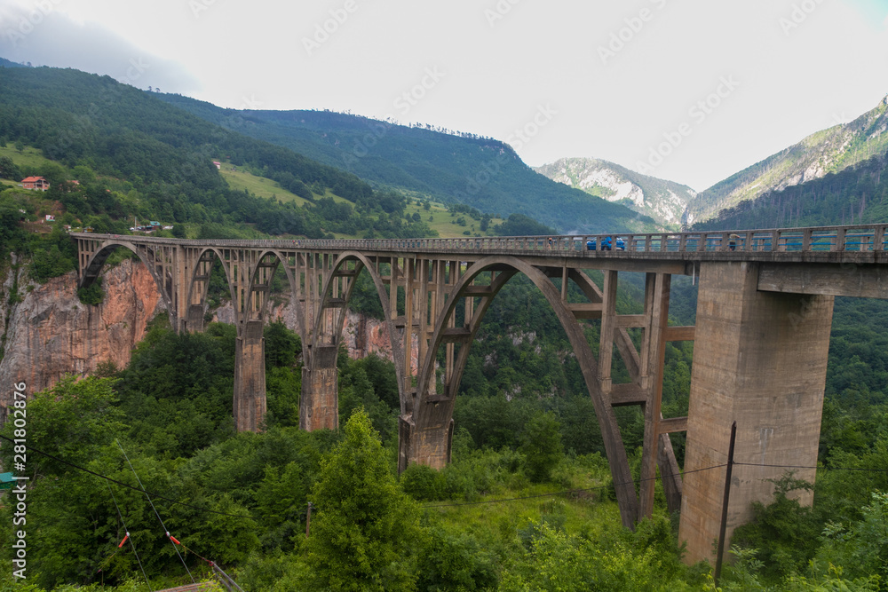 Famous Durdevica Tara Bridge over the Tara River in northern Montenegro, Zabljak