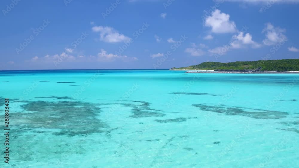 Drone view of blue coastal waters of Pacific Ocean Drone view of blue coastal waters of Pacific Ocean