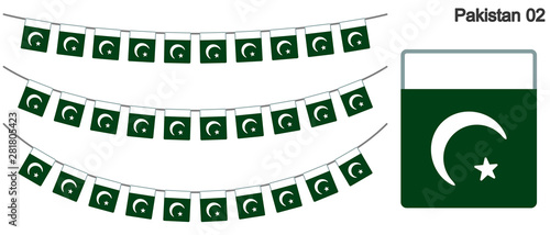パキスタンの国旗のガーラーンド　ベクターデータ（bunting garland）