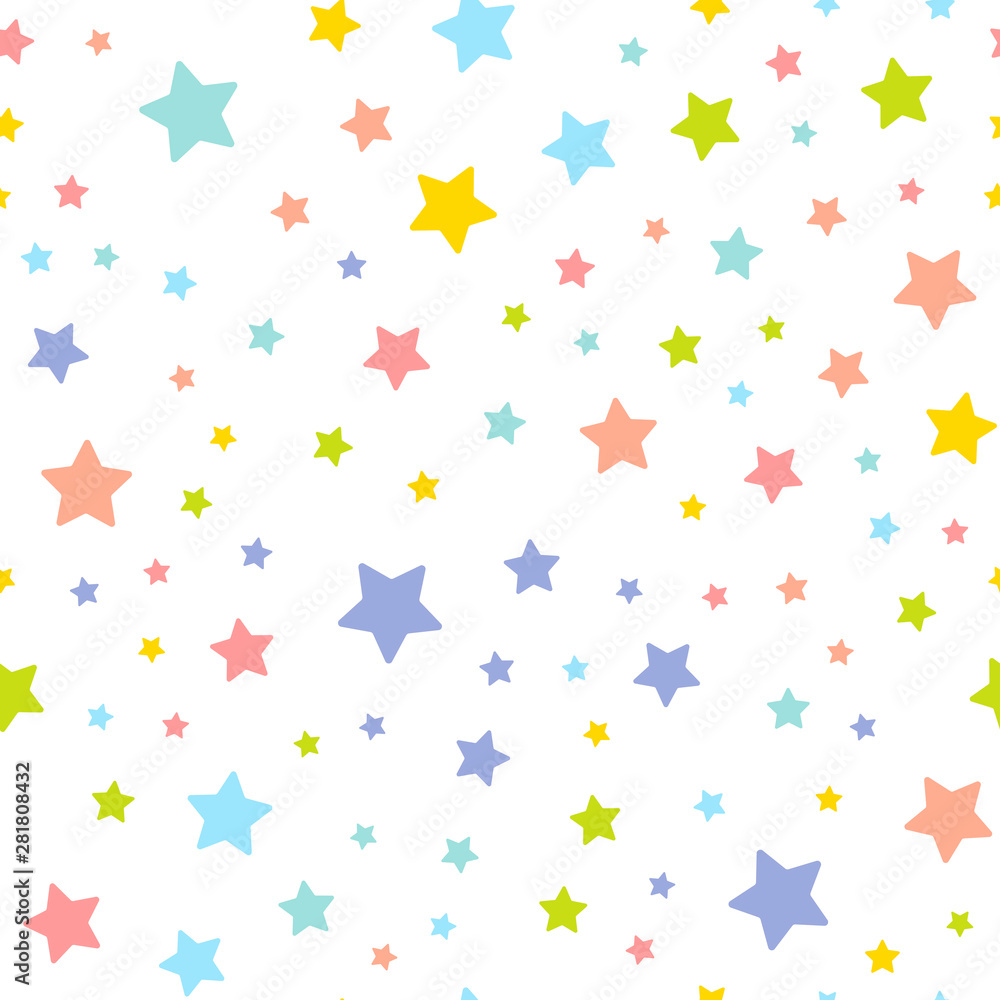 Cute seamless pattern with stars. vector illustration