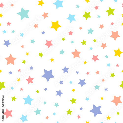 Cute seamless pattern with stars. vector illustration
