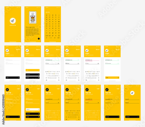 Simple Vector Wireframe Ui Kit for Login and Sign Up