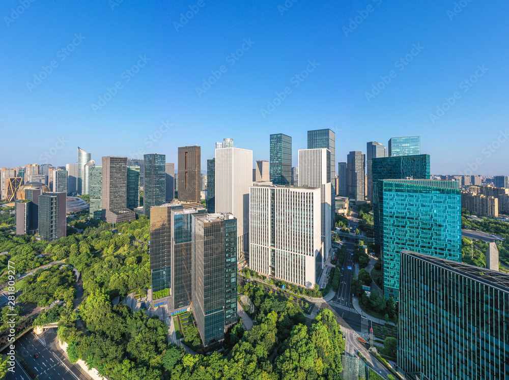 Obraz premium panoramic city skyline in hangzhou china