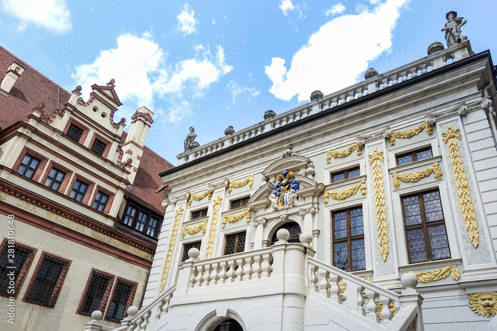 Obraz premium LEIPZIG, GERMANY - July 21, 2017: The Old Stock Exchange in Leipzig, Germany