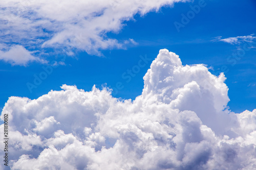 Beautiful blue sky and white cloud background.