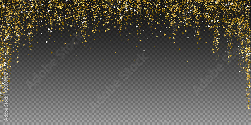 Gold triangles luxury sparkling confetti. Scattere