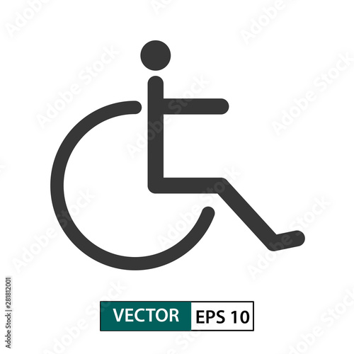 Disability vector icon. isolated on white. Vector illustration EPS 10