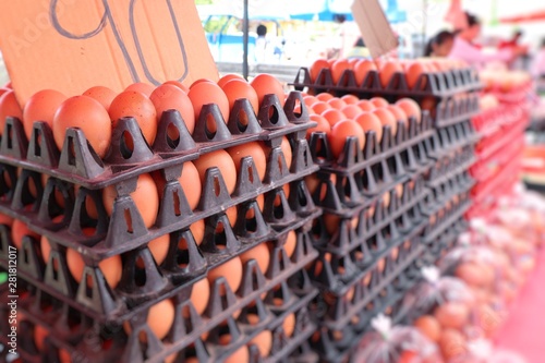 Hen egg in the market