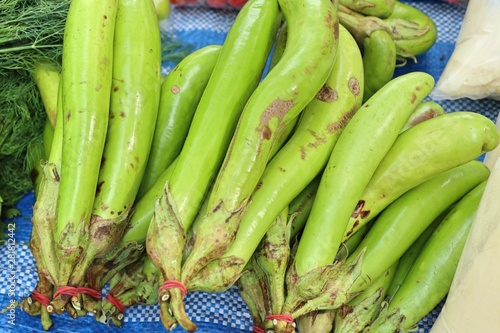 Long eggplant at the market