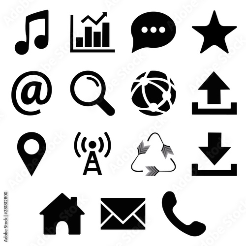 Web icons set. web or signs. Popular round social media icons, web and mobile icons. BWeb icons set. web or signs. Popular round social media icons, web and mobile icons. Vector photo