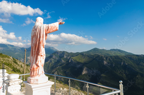 Monument Jesus Christ Above Canyon Cijevna and near Grlo Sokolovo