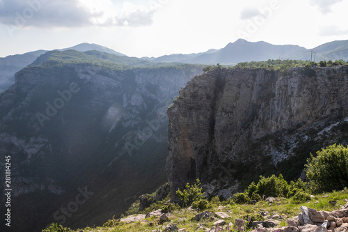 Spectacular view of Montenegro Mountains above THE CIJEVNA CANYON and Grlo Sokolovo with copy space