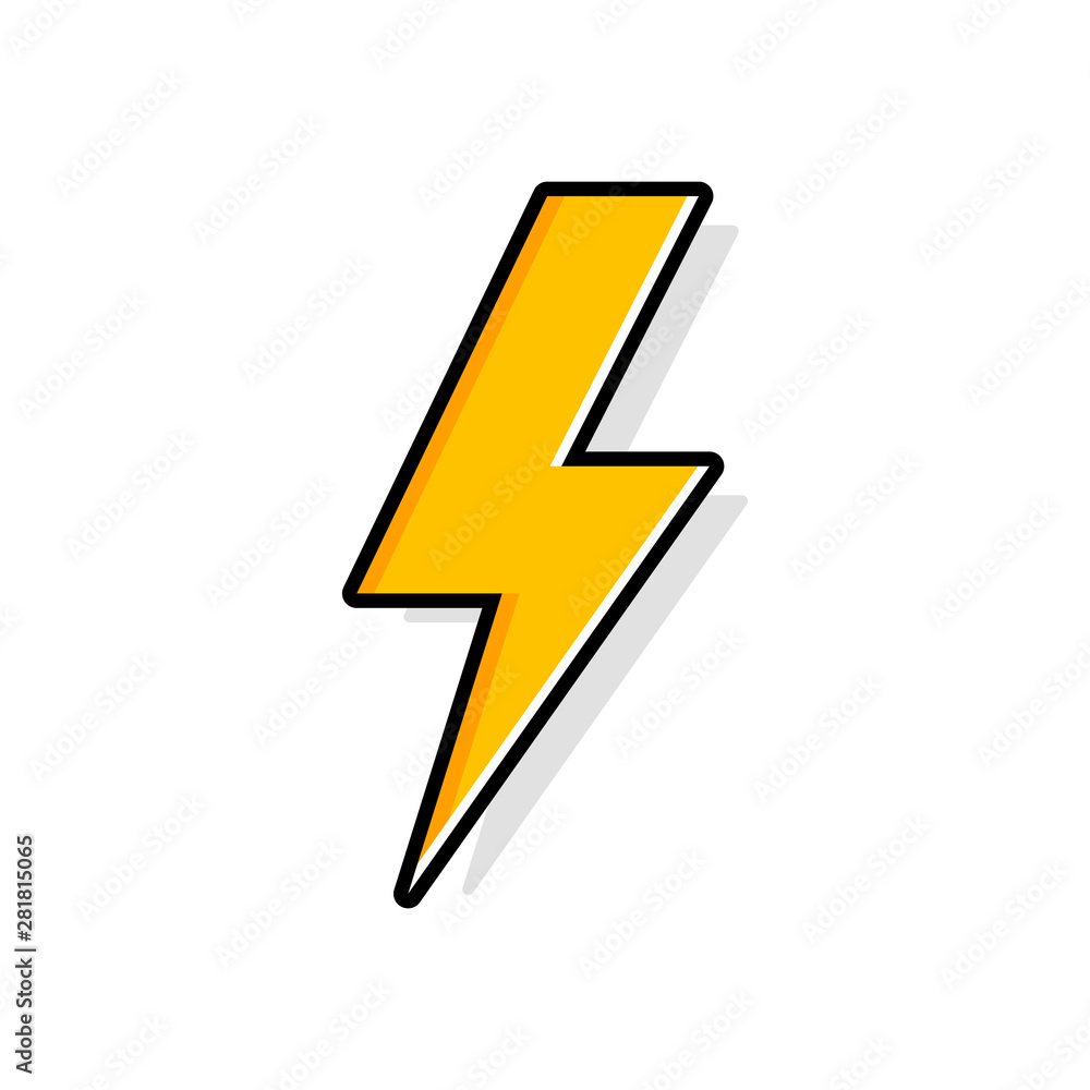 Lightning bolt, thunder bolt, lighting strike expertise flat vector icon Lightning bolt, thunder bolt, lighting strike expertise flat vector icon