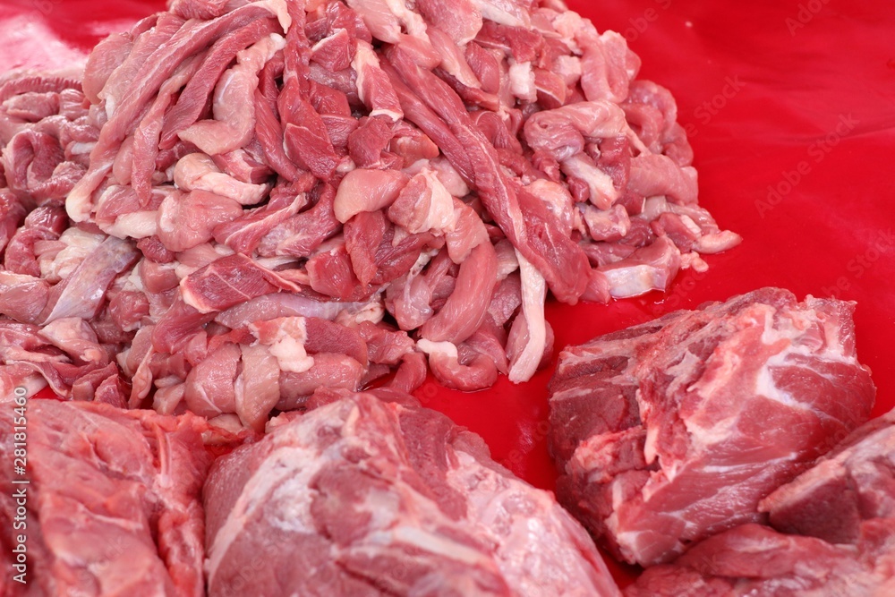 fresh pork meat in market fresh pork meat in market