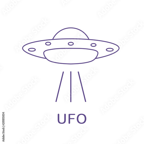 UFO vector icon. Alien space ship. World UFO day.