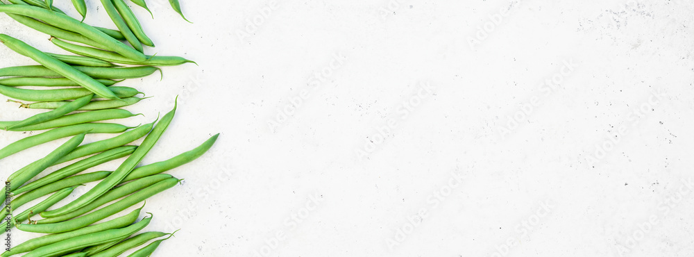 Top view of fresh green beans background Top view of fresh green beans background