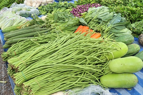 Shops selling vegetables at the market