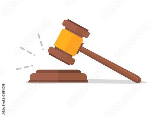 Judje hammer icon law gavel. Auction court hammer bid authority concept symbol
