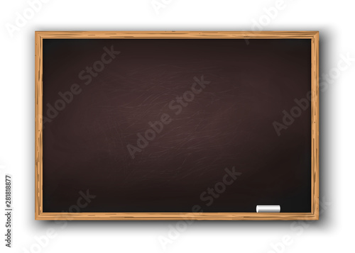 Blackboard with wooden frame