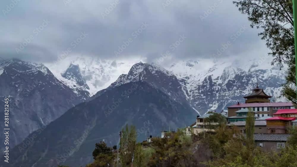 HD timelase of a monastery in Kalpa , Himachal pradesh . HD timelase of a monastery in Kalpa , Himachal pradesh .