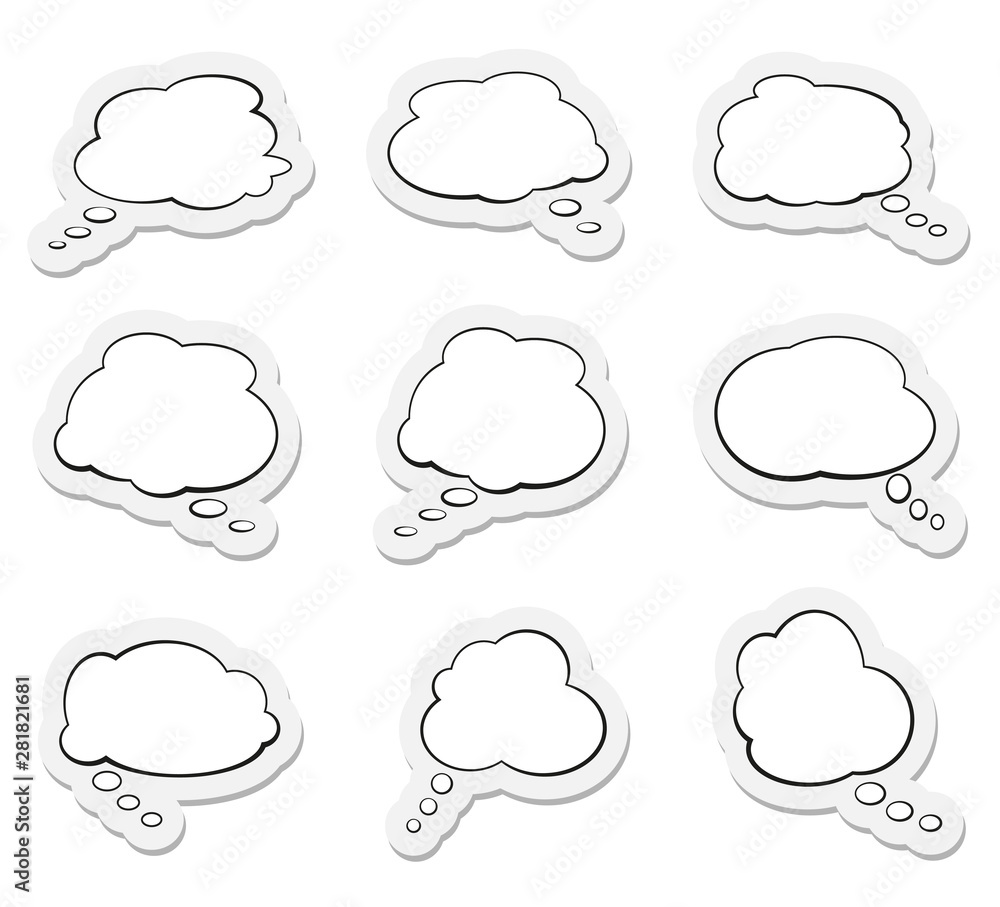 Fototapeta premium set of comic speech bubbles or thought balloons vector illustration