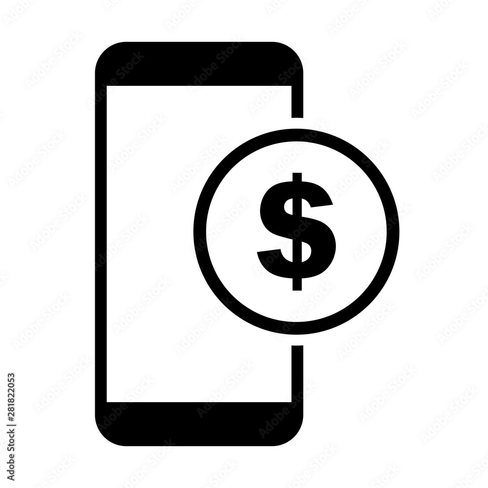 isolated mobile payment icon vector. isolated mobile payment icon vector.