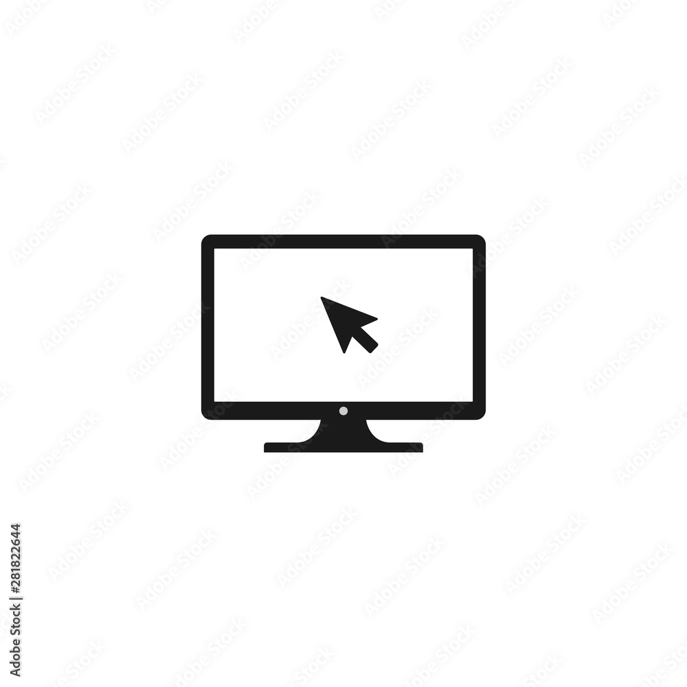 computer with cursor vector icon computer with cursor vector icon