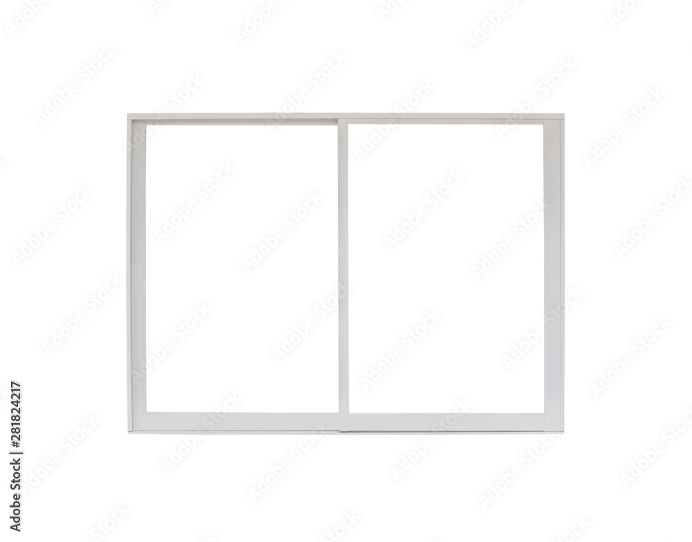 Modern house window frame isolated on white background Modern house window frame isolated on white background