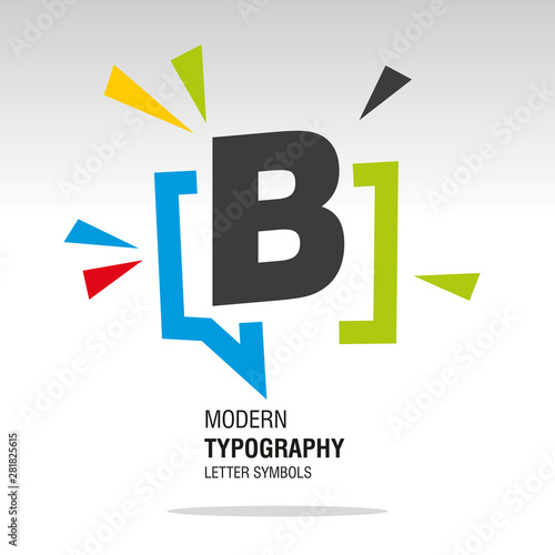 Free Download B modern typography letter symbol colorful sign icon sticker - GFXLoad