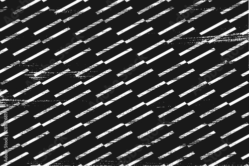 Grunge pattern with geometric stripes. Horizontal black and white backdrop.