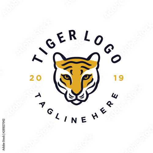 tiger head logo vector icon logo illustration template design