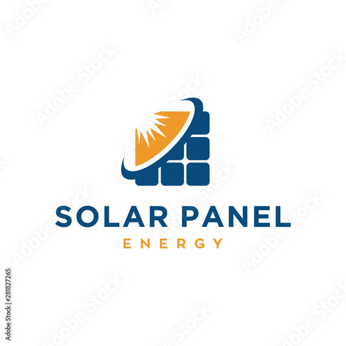 solar panel energy electric electricity logo vector icon