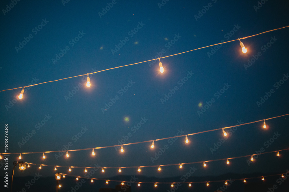 Fototapeta premium Lights at a Wedding Venue