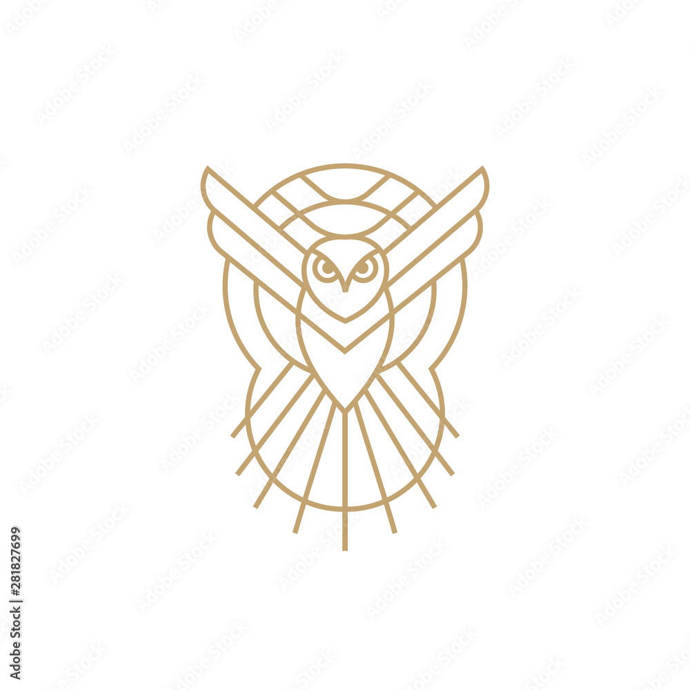 Obraz premium owl line vector icon logo design