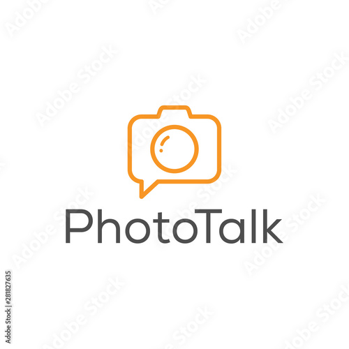 photography chat /talk camera logo icon vector design