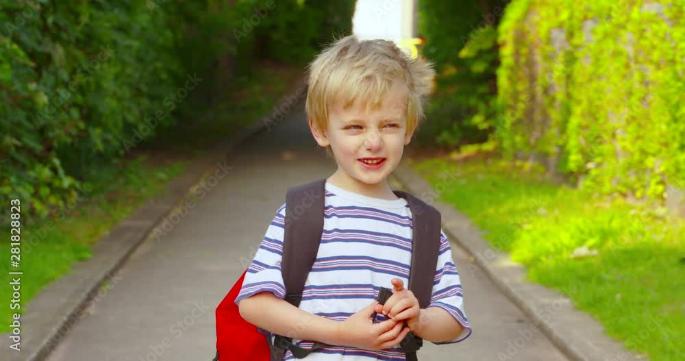 Portrait of an adorable little boy before he heads off to his first day of kindergarten Portrait of an adorable little boy before he heads off to his first day of kindergarten