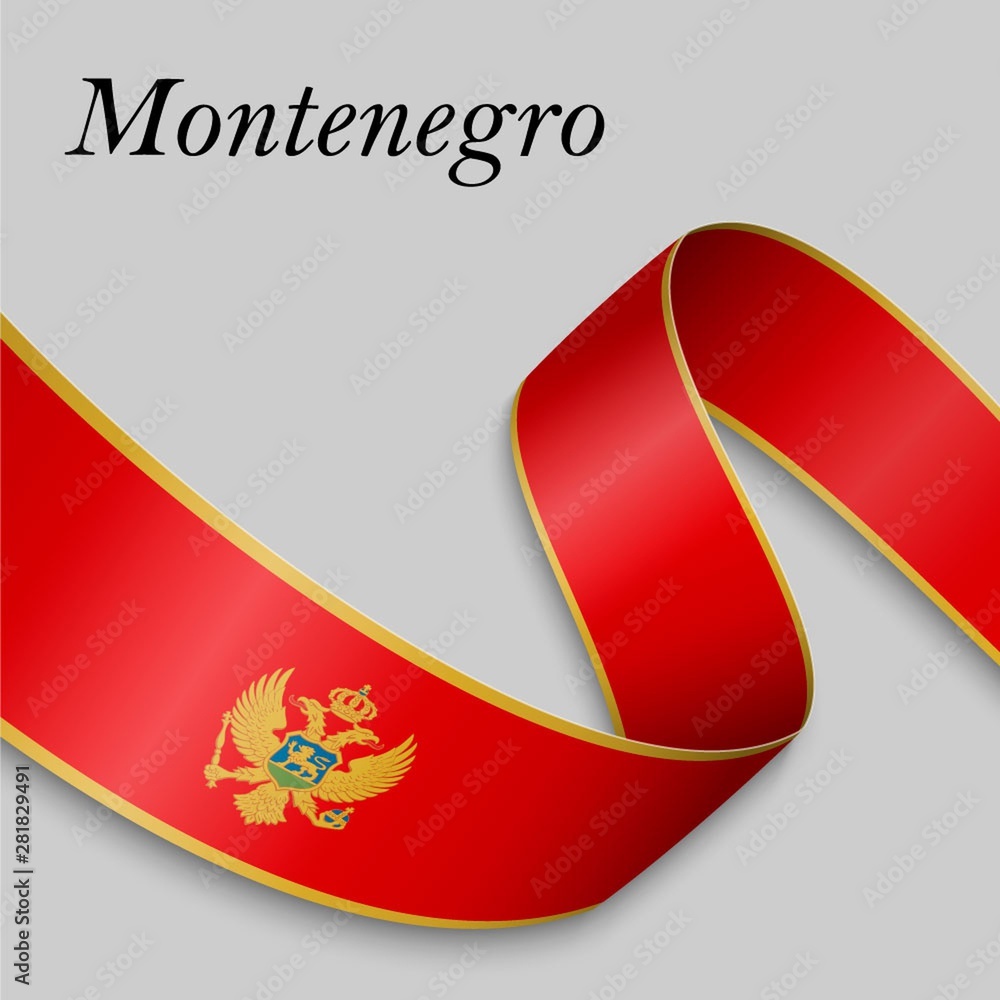 Waving ribbon or banner with flag Waving ribbon or banner with flag