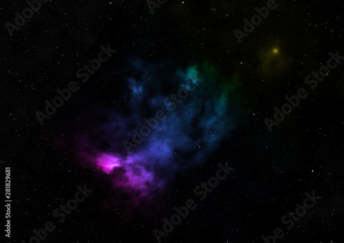 Small part of an infinite star field. 3D rendering