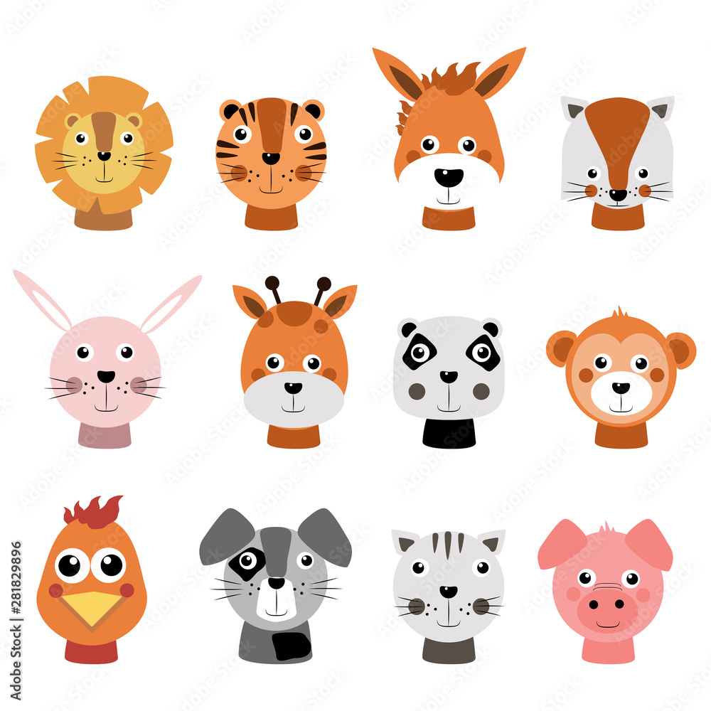 animals, and plants graphic design. Vector illustration