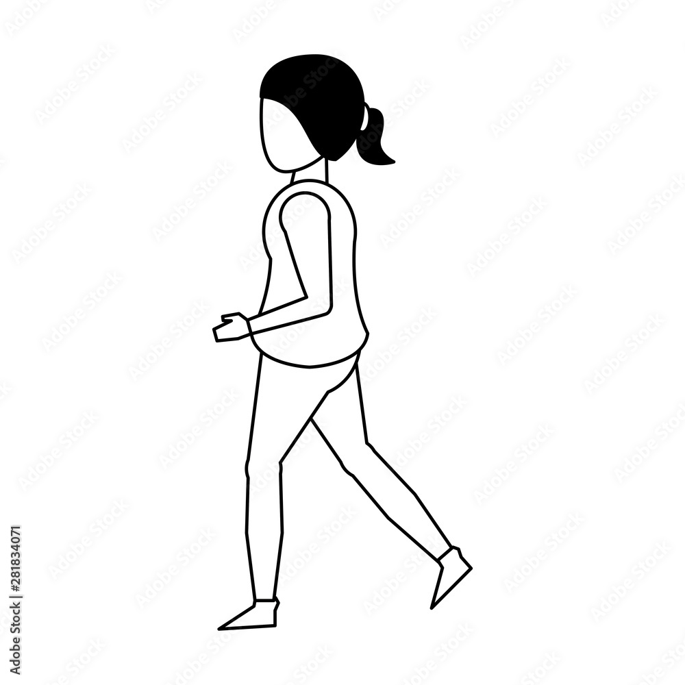 woman faceless avatar body cartoon in black and white woman faceless avatar body cartoon in black and white